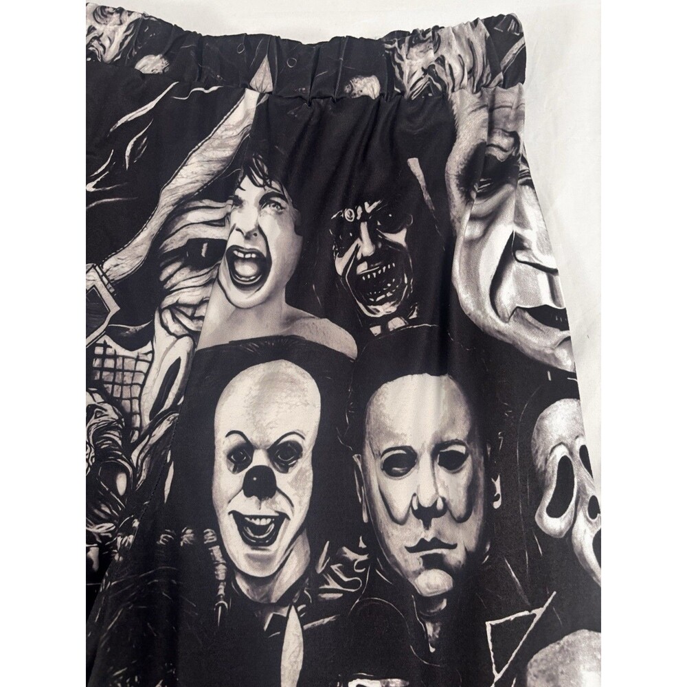 Horror Movie Jogger Pants 1XL Black Graphic Freddy Pennywise Halloween - Picture 3 of 11
